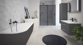 Акриловая ванна Cezares Slim Corner правая 179x79см чёрный SLIM CORNER-180-80-60-R-NERO-SET